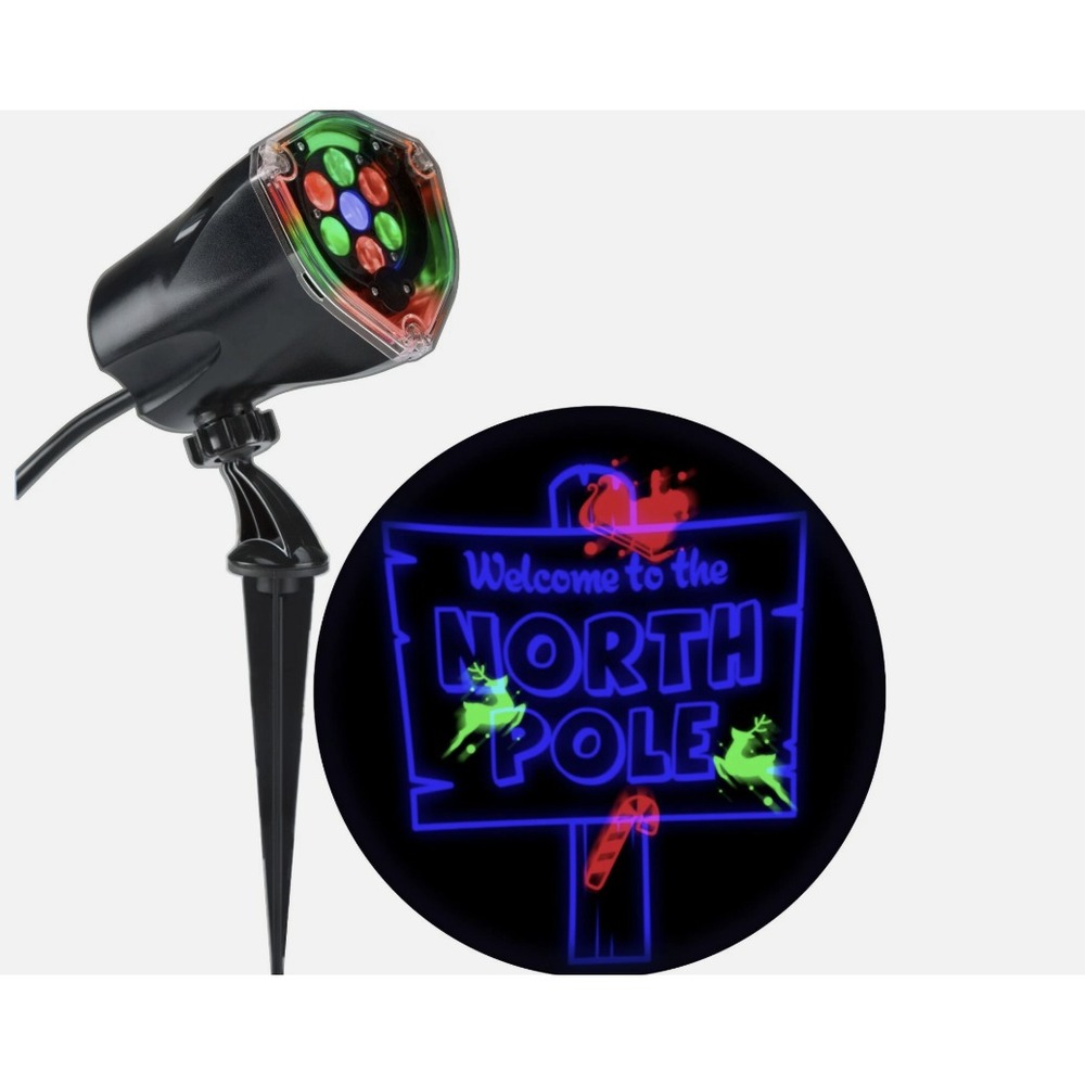 Lightshow Projection Christmas Holiday North Pole Whirl-a-Motion LED Spotlight - Picture 2 of 9